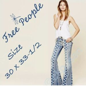 Free People Bali Mantra Flare Jeans Sz. 30x34 Rare